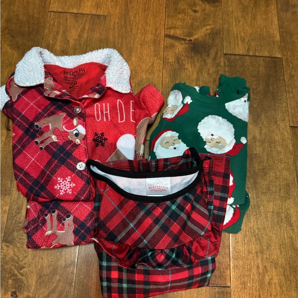 Red Plaid Reindeer Pajama Set